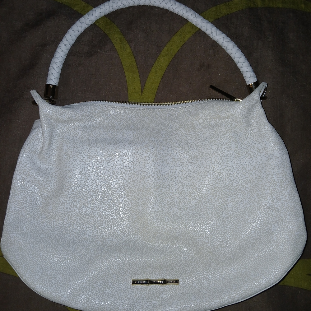 Elaine Turner Textured Cream Shoulder Bag